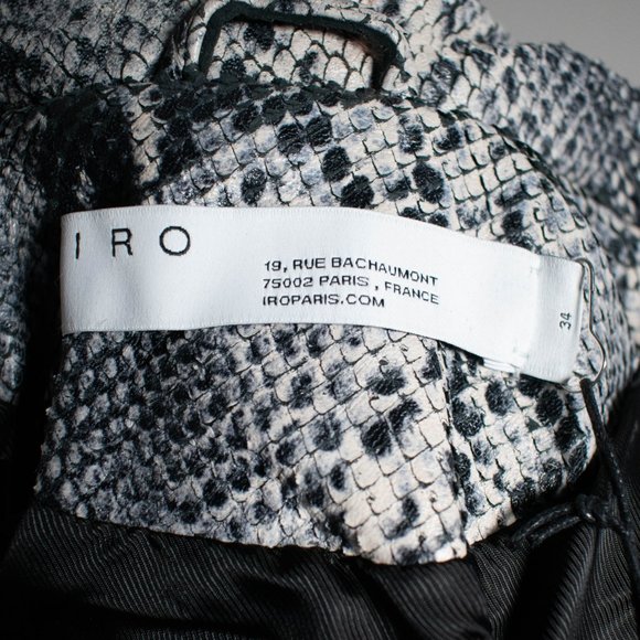 IRO Ashville Snake Embossed Leather Moto Jacket - Picture 4 of 9